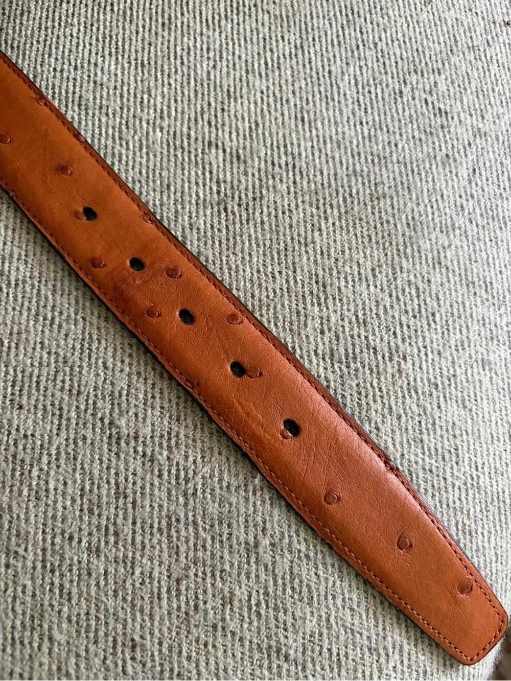 Ben Silver Charleston genuine Ostrich belt- Made in Italy like new